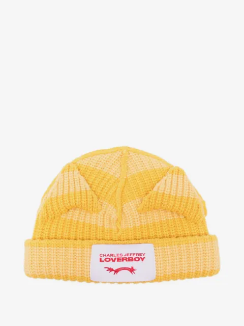 Charles Jeffrey Loverboy Chunky Ears logo-patch beanie hat