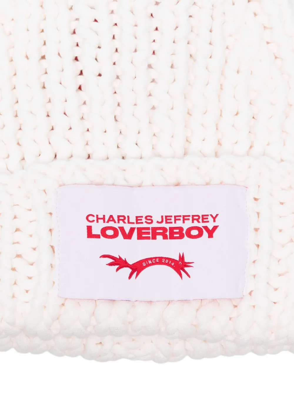 Charles Jeffrey Loverboy Chubby logo-patch Beanie Hat | White