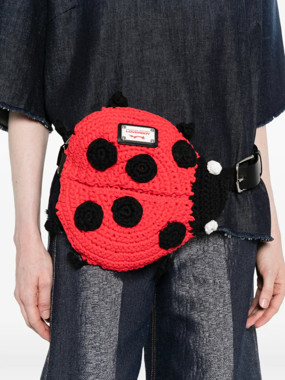  Charles Jeffrey Loverboy Ladybug-appliqué Belt Bag - Red 