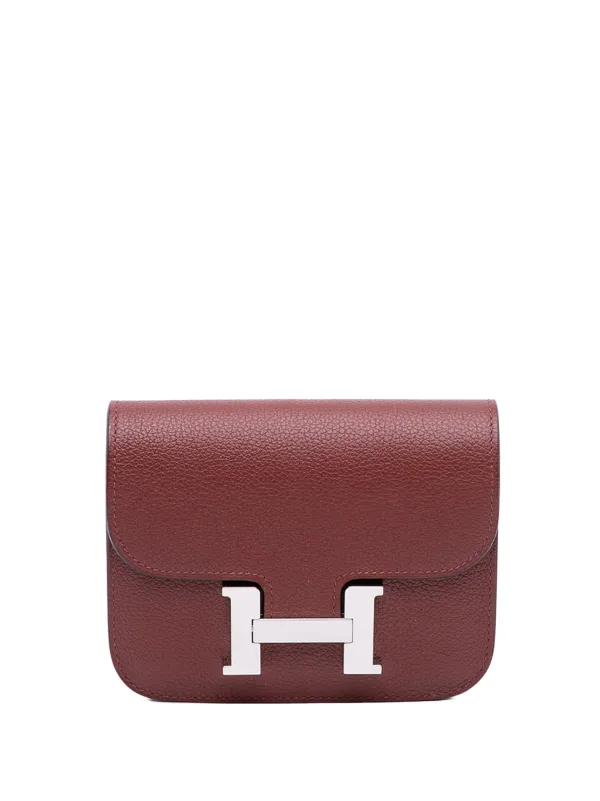 Hermès Pre-owned 2023 Clemence Constance Slim Wallet Small Wallets in Red