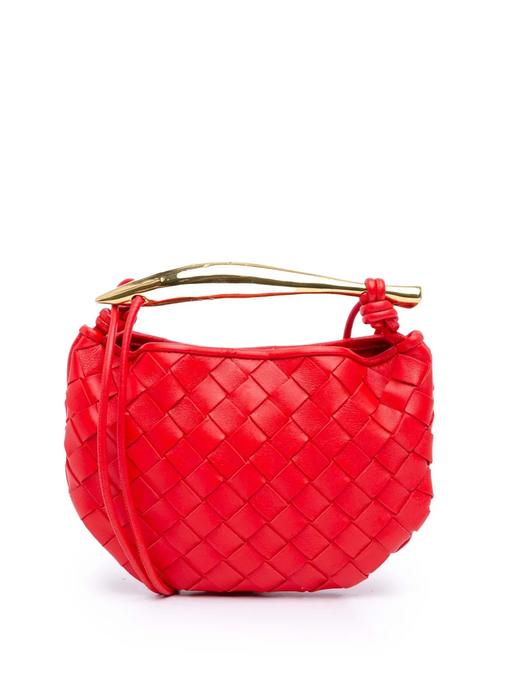 Bottega Veneta Pre-Owned 2021-2025 Baby Lambskin Intrecciato Sardine satchel - Rosso
