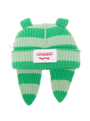 Charles Jeffrey Loverboy Chunky Rabbit Beanie Hat | Green