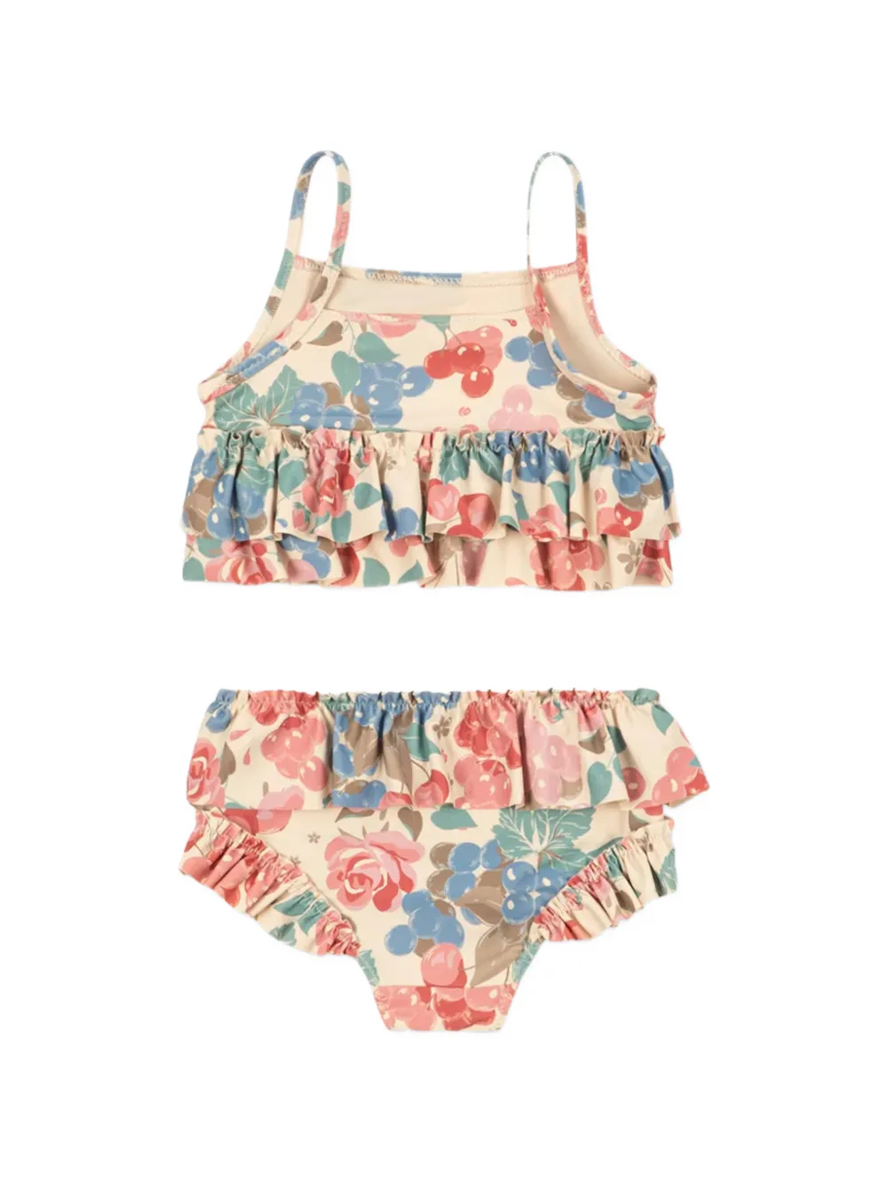  Konges Sløjd Ruffled Floral-print Bikini - Neutrals 