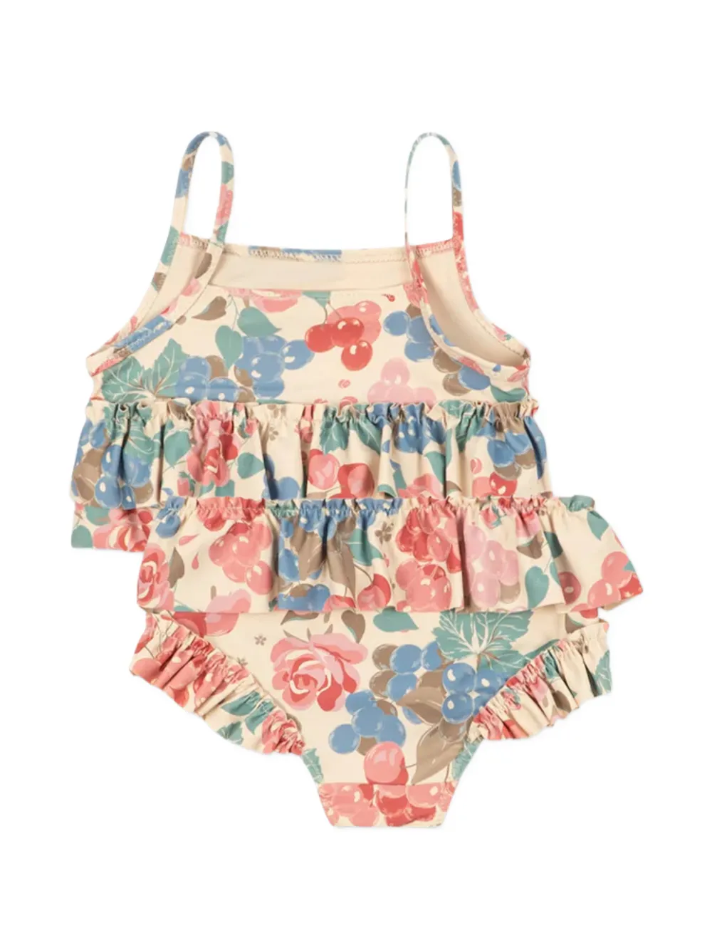  Konges Sløjd Ruffled Floral-print Bikini - Neutrals 