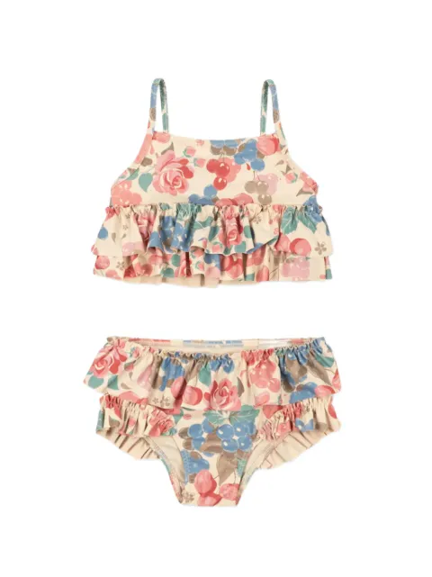 Konges Sløjd Gerüschter Bikini mit Blumen-Print