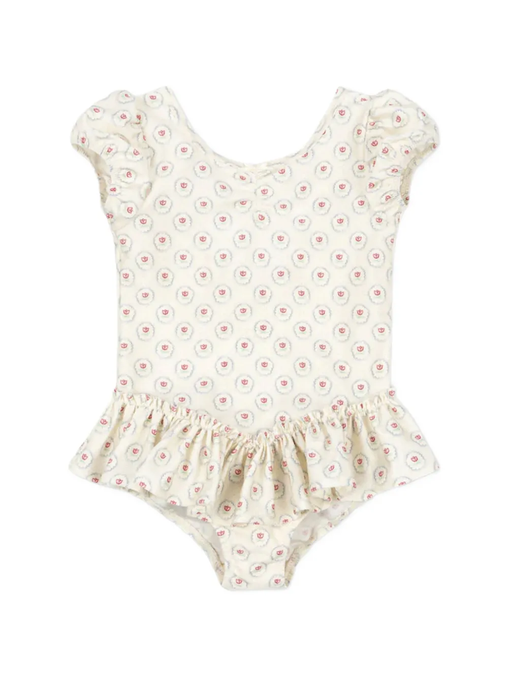 Konges Sløjd ruffled floral-print swimsuit - Toni neutri