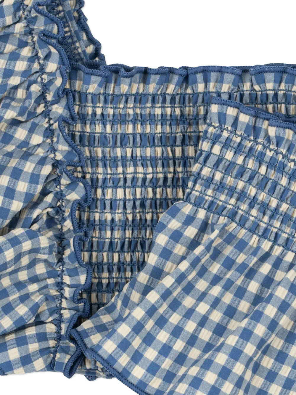  Konges Sløjd Ruffled Gingham-pattern Bikini - Blue 