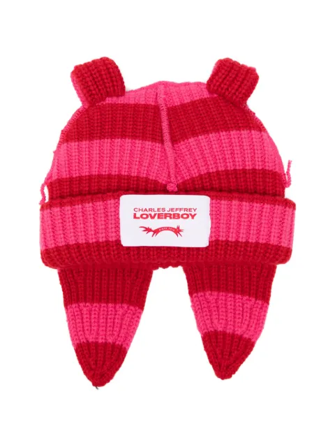 Charles Jeffrey Loverboy Chunky Rabbit striped beanie hat