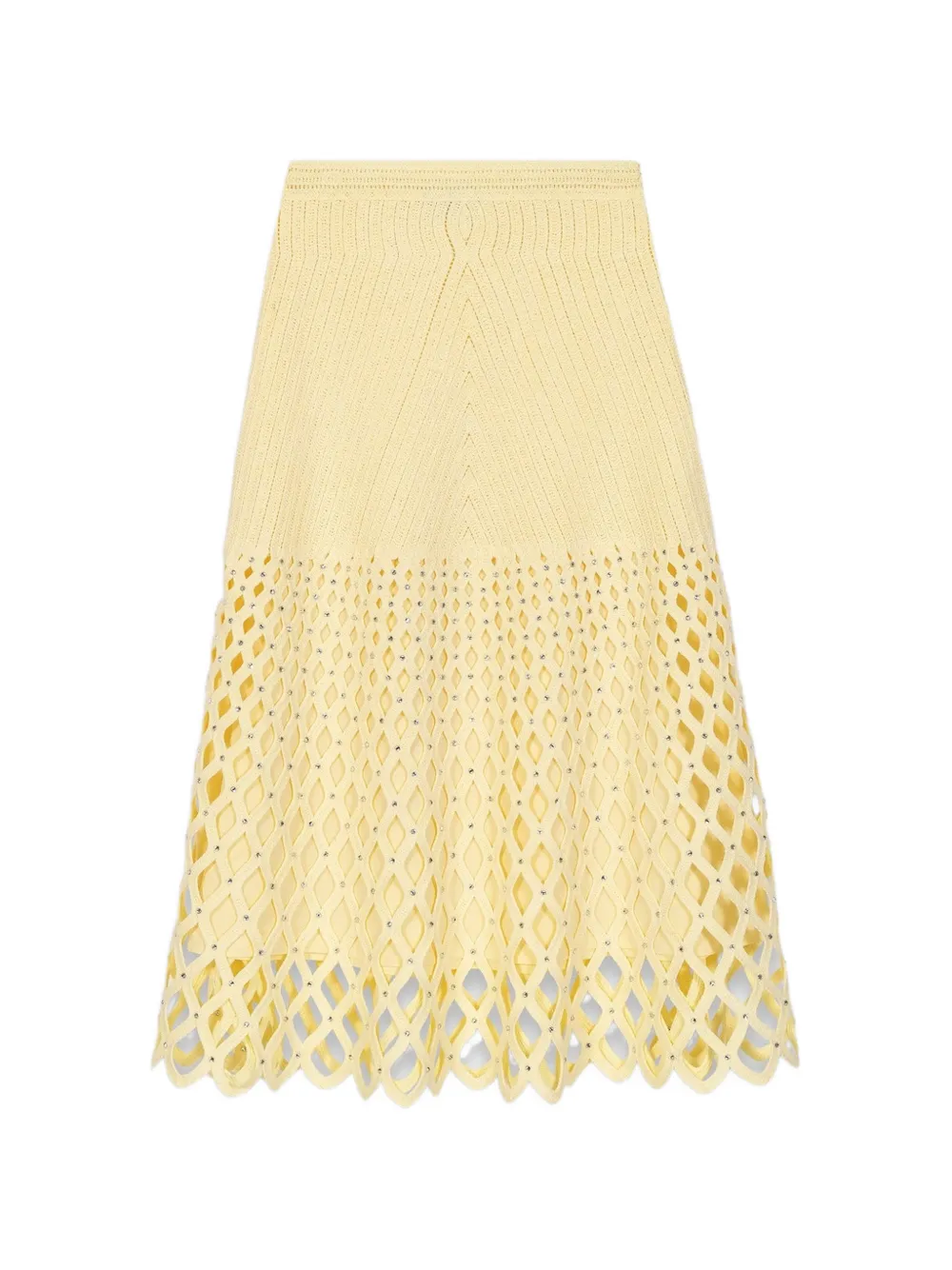 Maje embellished openwork midi skirt - Giallo