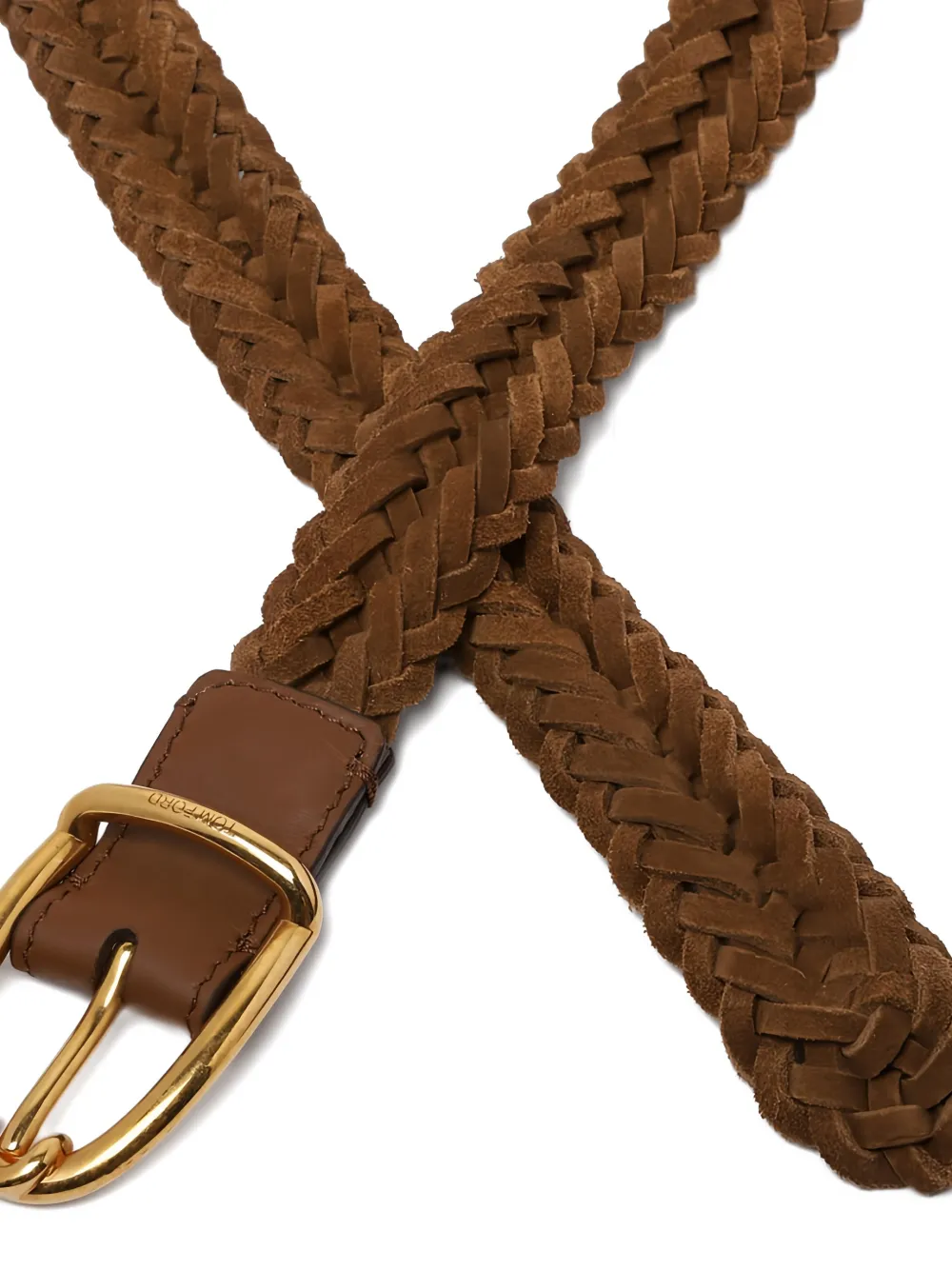  Tom Ford Braided Leather Belt - Brown 