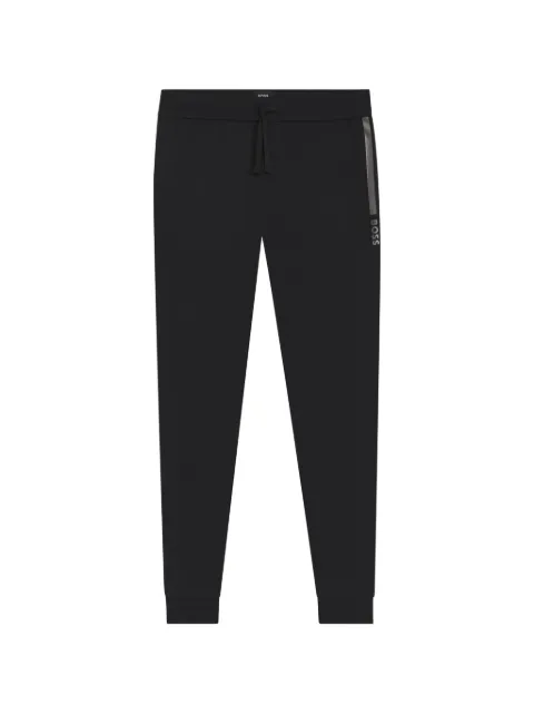 BOSS logo-print track trousers in cotton terry