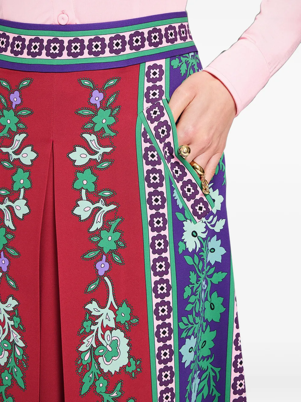 La DoubleJ Santa Monica maxi-rok met bloemenprint Rood