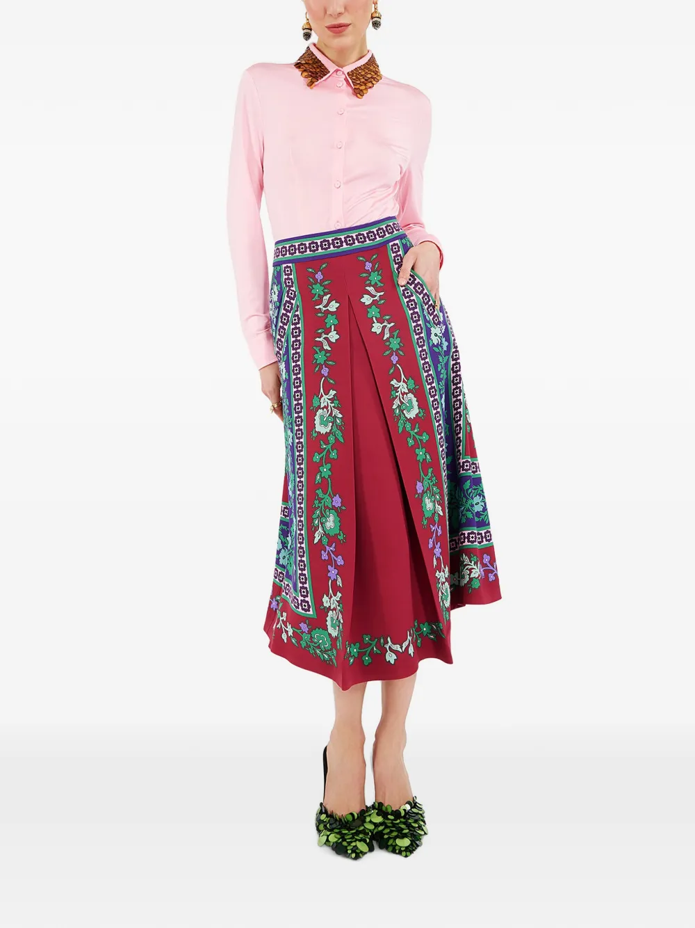 La DoubleJ Santa Monica maxi-rok met bloemenprint Rood
