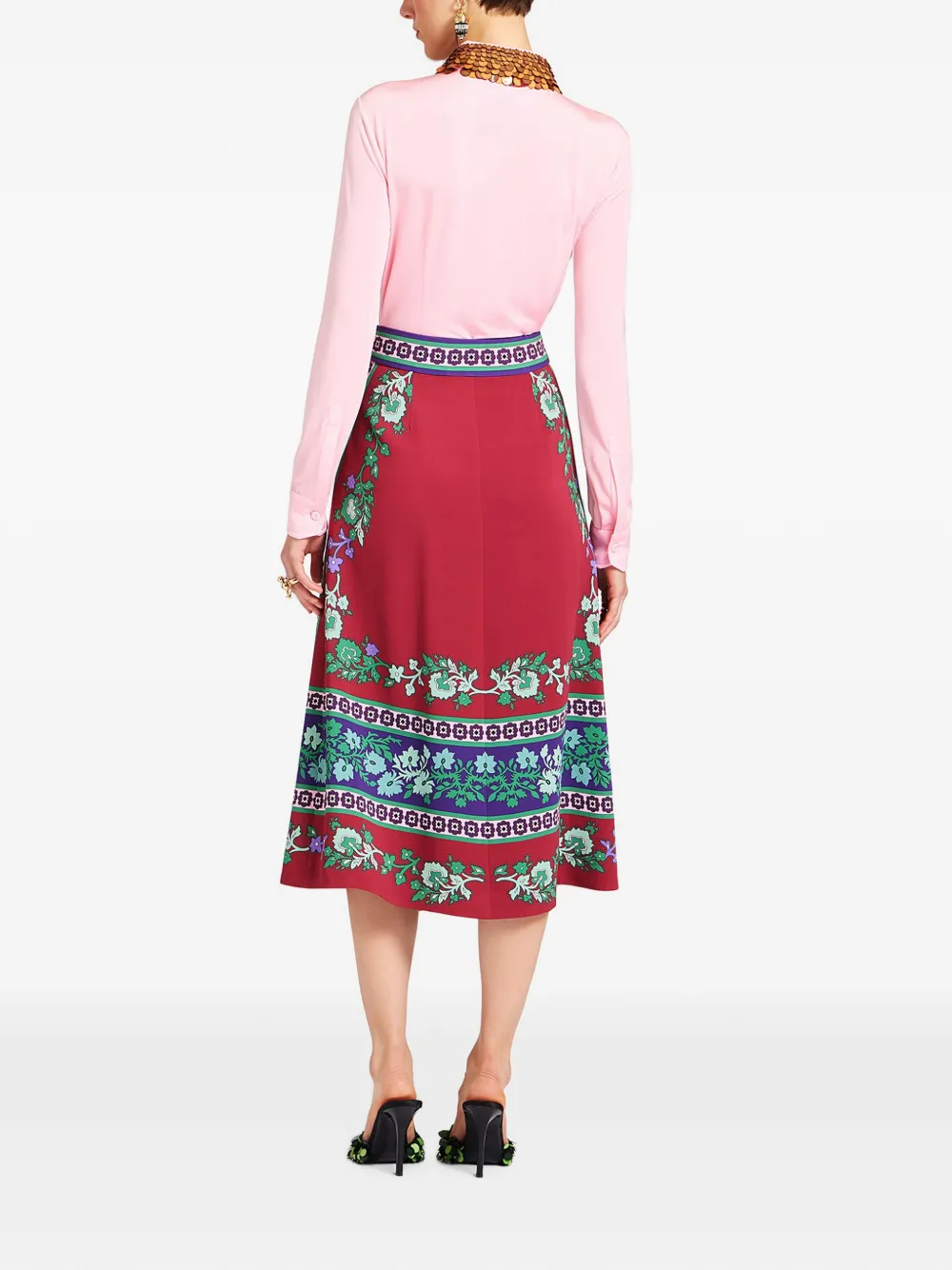 La DoubleJ Santa Monica maxi-rok met bloemenprint Rood