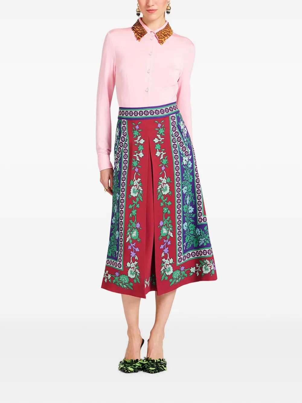 La DoubleJ Santa Monica maxi-rok met bloemenprint Rood