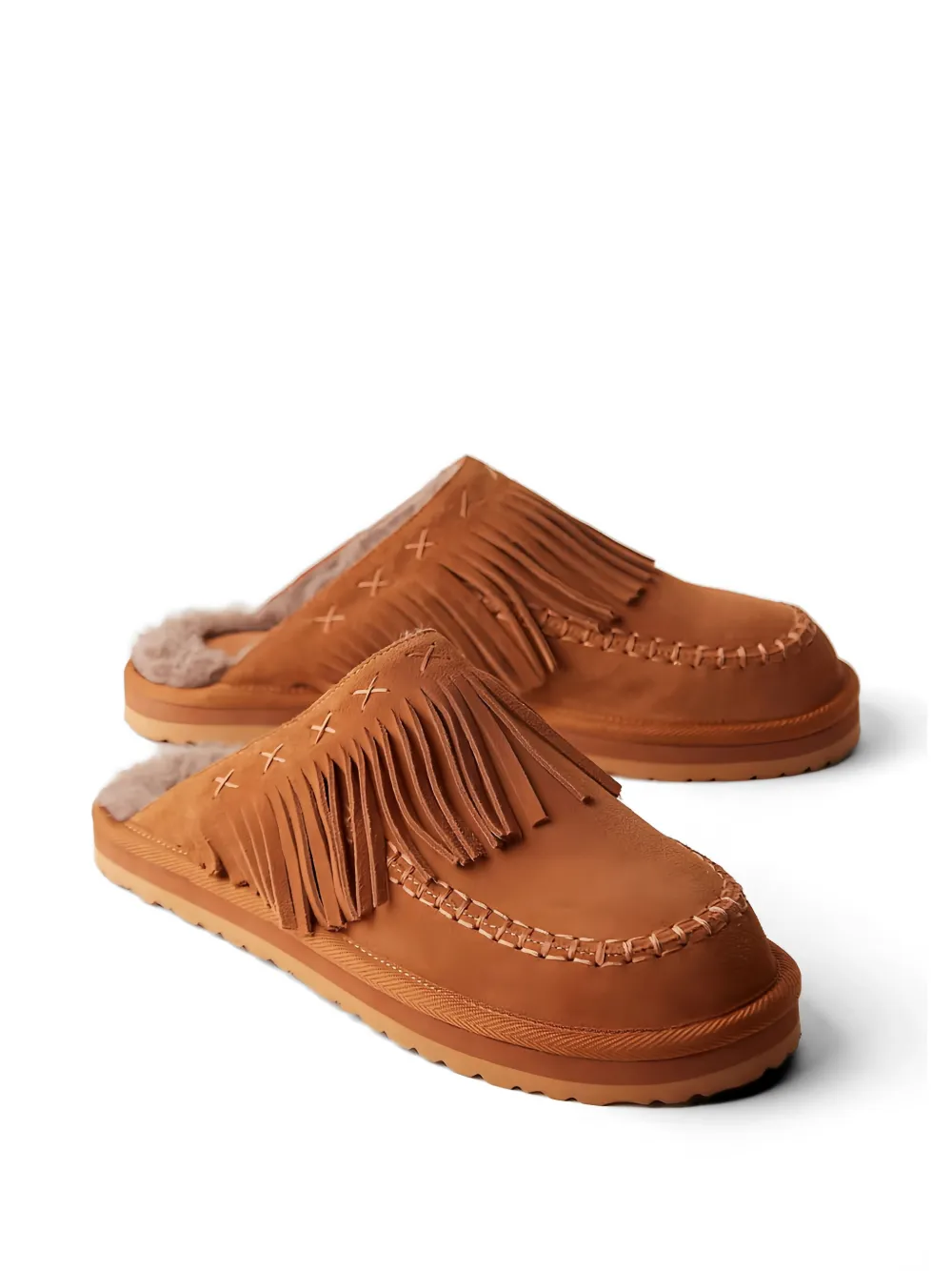  Free People Fringe Mules - Brown 