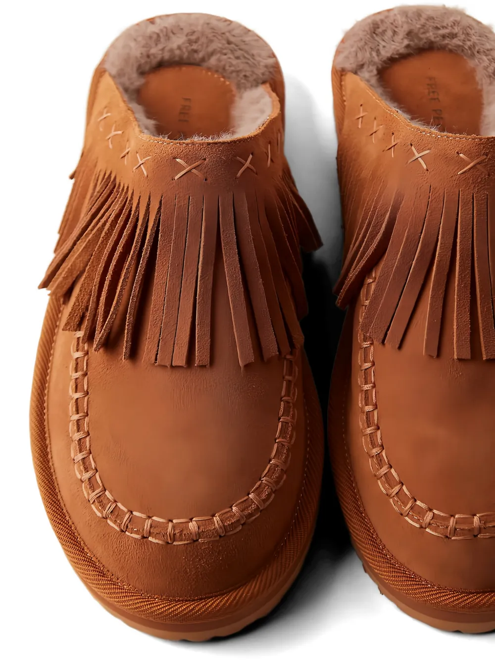  Free People Fringe Mules - Brown 
