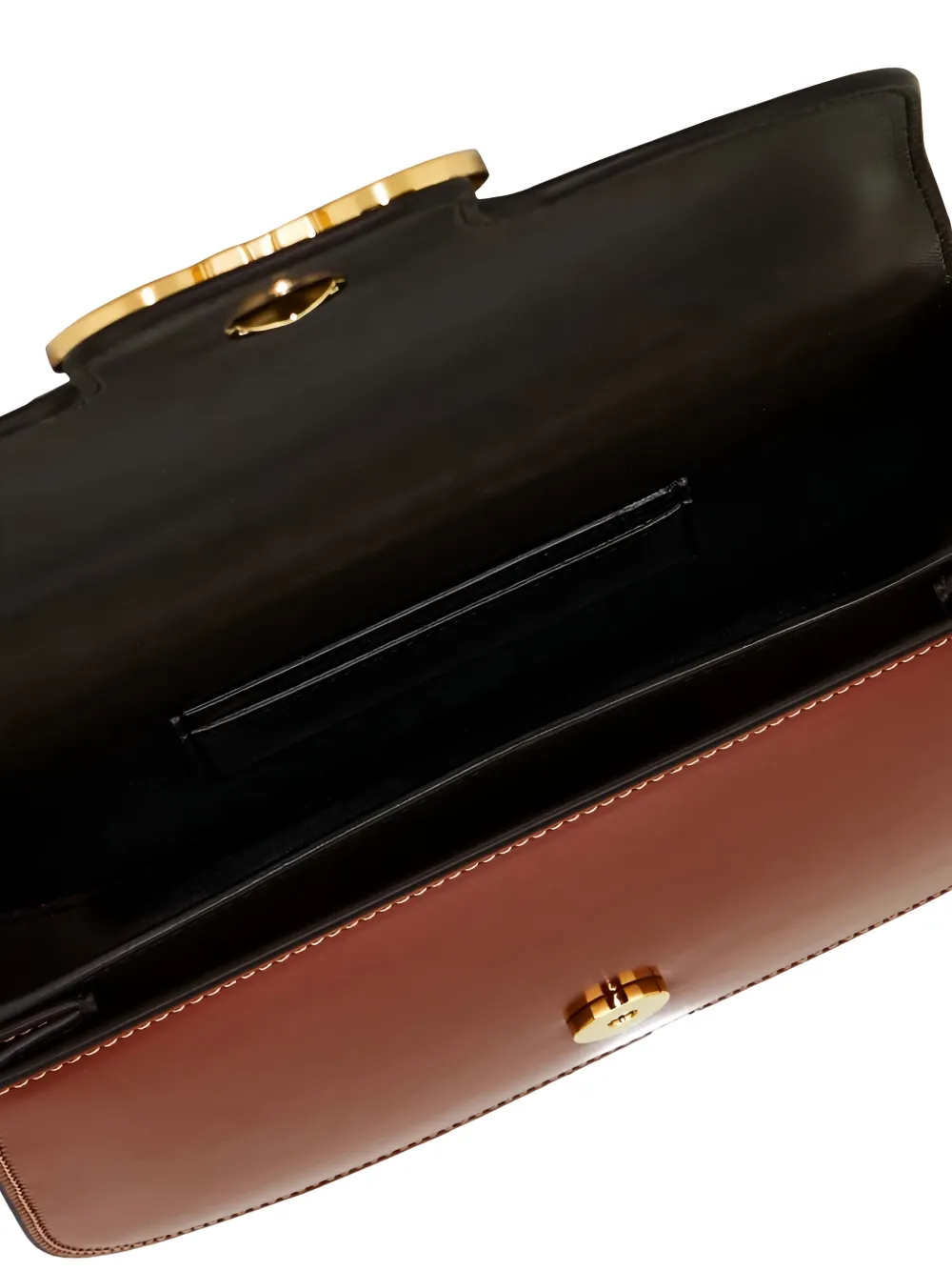 Ferragamo Double Gancini North-South crossbodytas Bruin