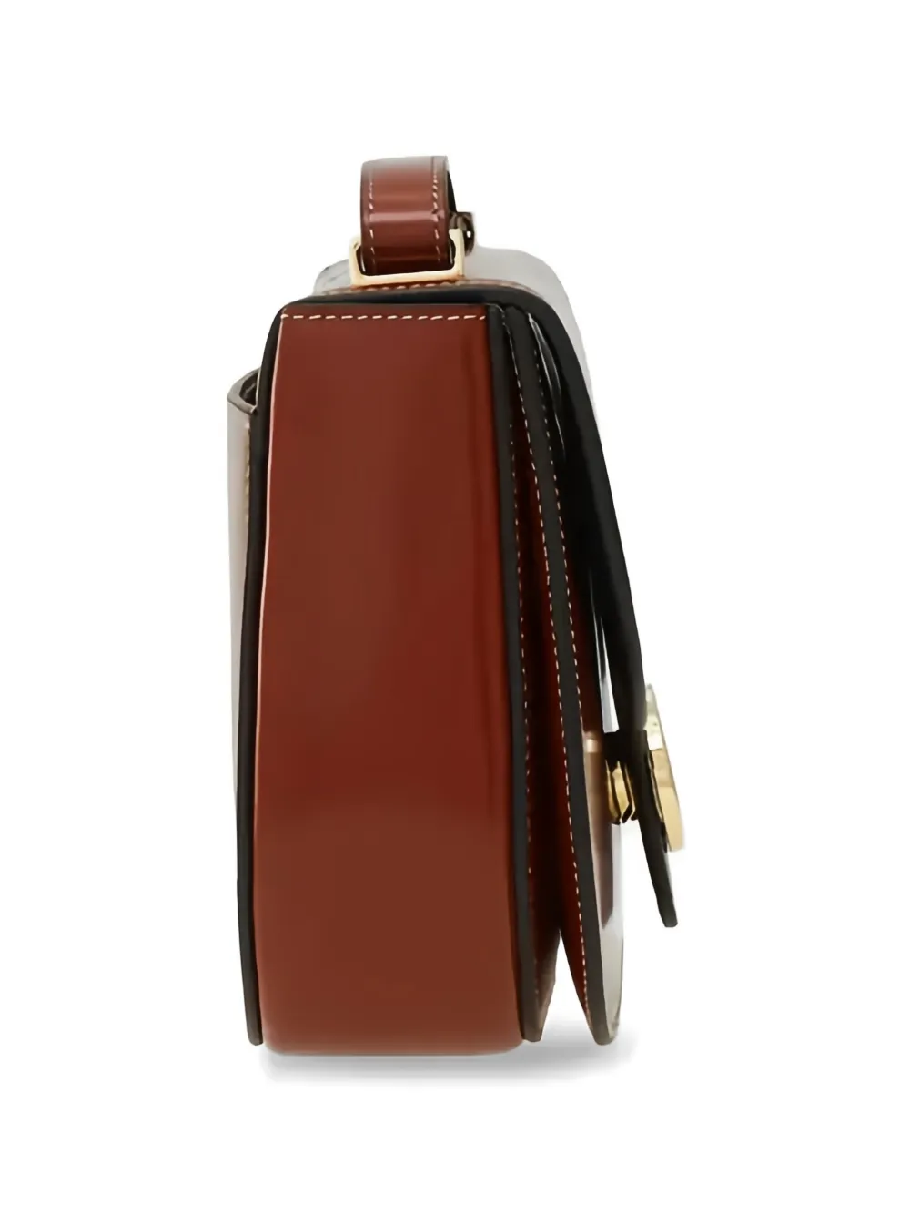 Ferragamo Double Gancini North-South crossbodytas Bruin