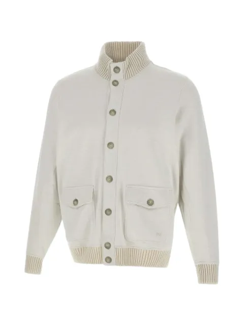 Fay ribbed trim flap pockets jacket