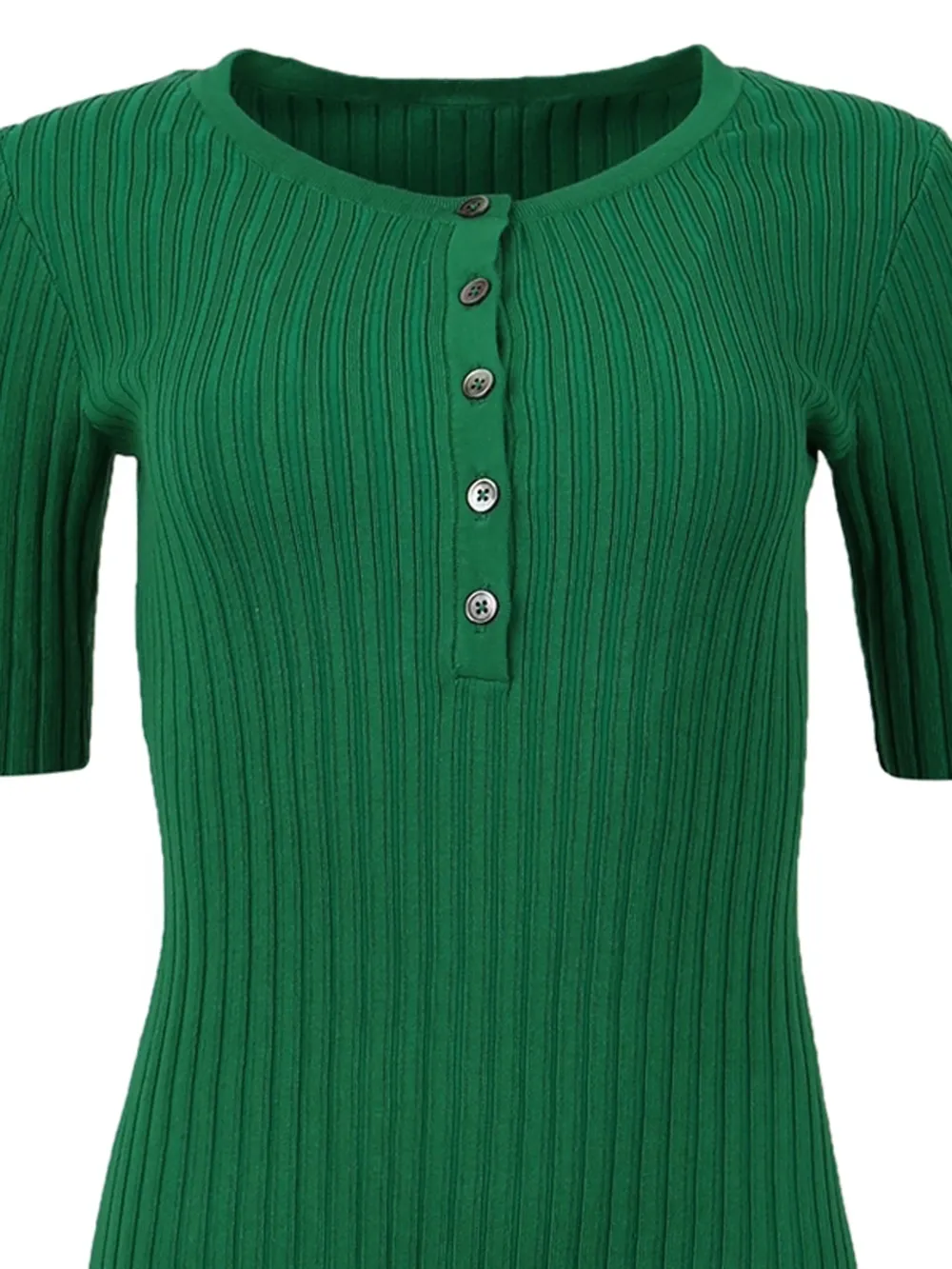  Lhd Samphire Buttoned Knit Mini Dress - Green 
