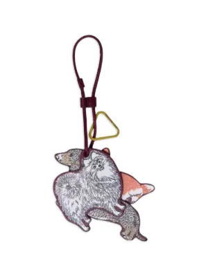GANNI Brown Puppy Keyring | Gold | FARFETCH BH