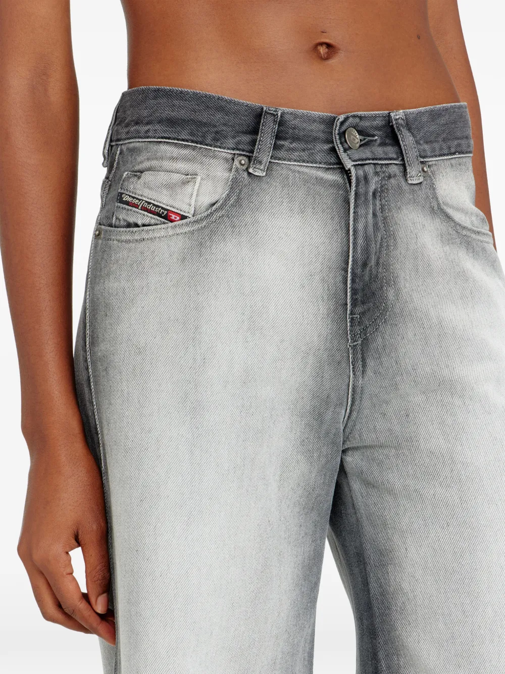 Diesel 1978 D-Akemi jeans met wijde pijpen Zwart