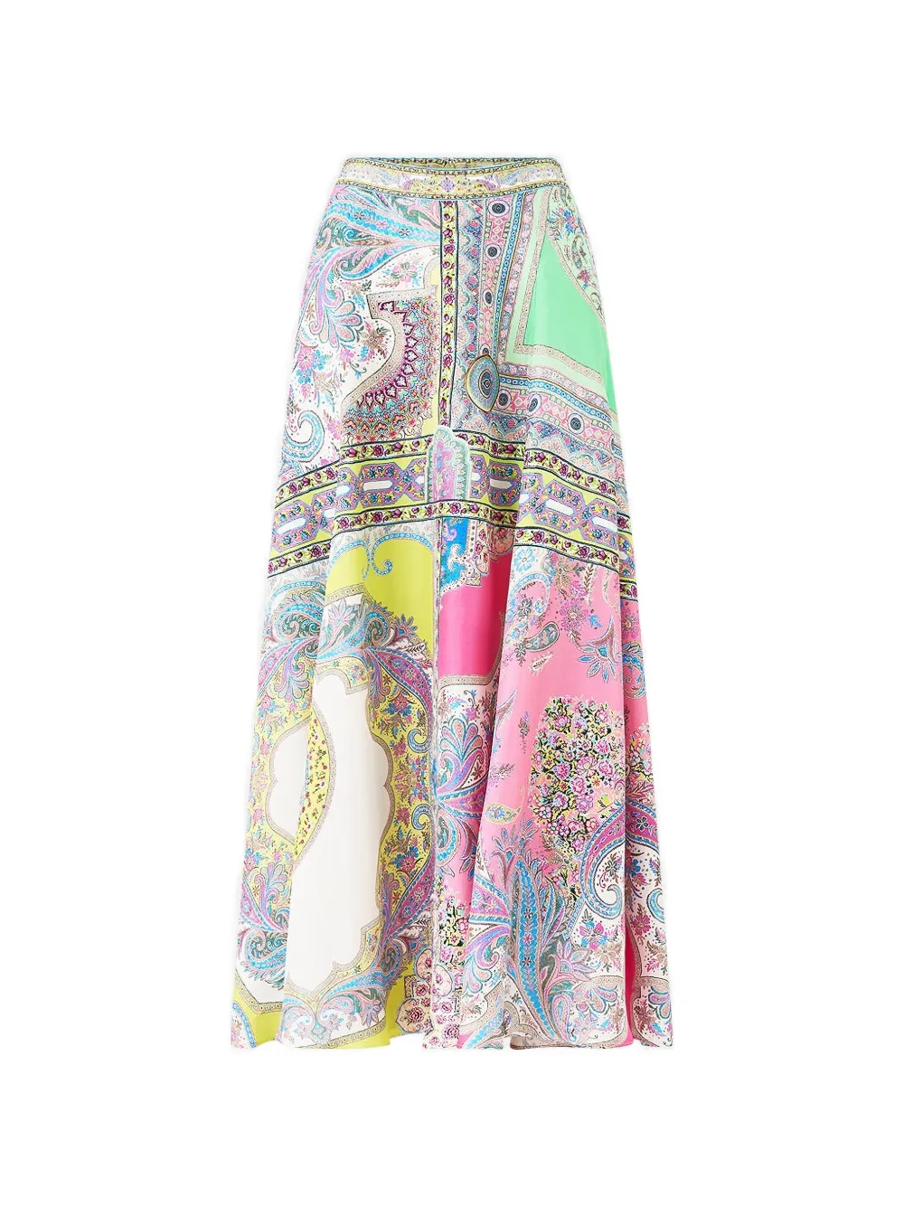 Camilla panelled flared long skirt - Rosa