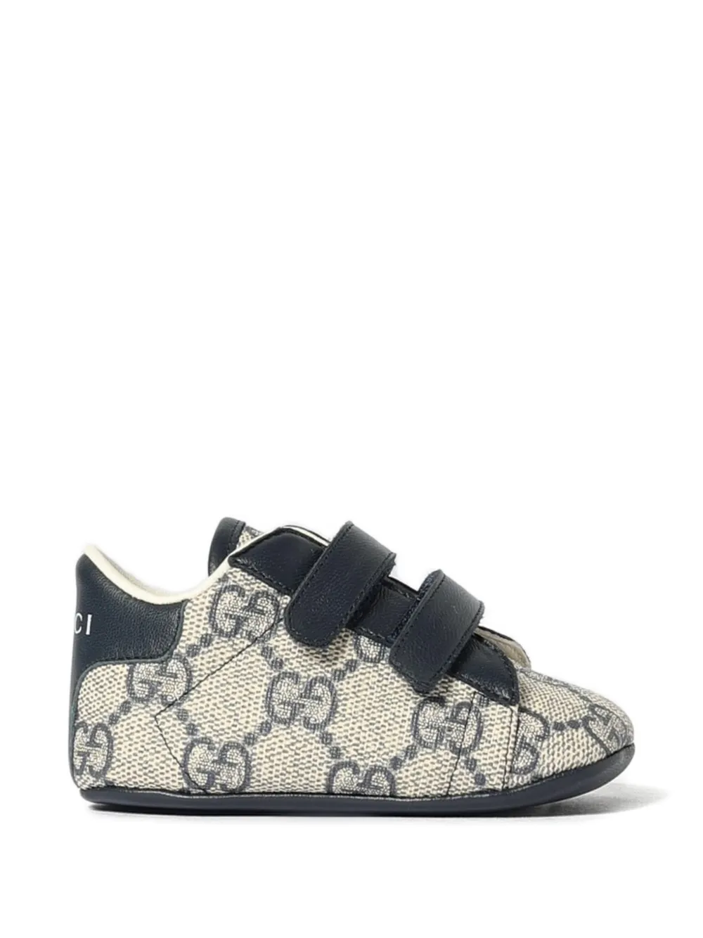 Gucci Kids Sneakers met dubbele band en monogram Beige