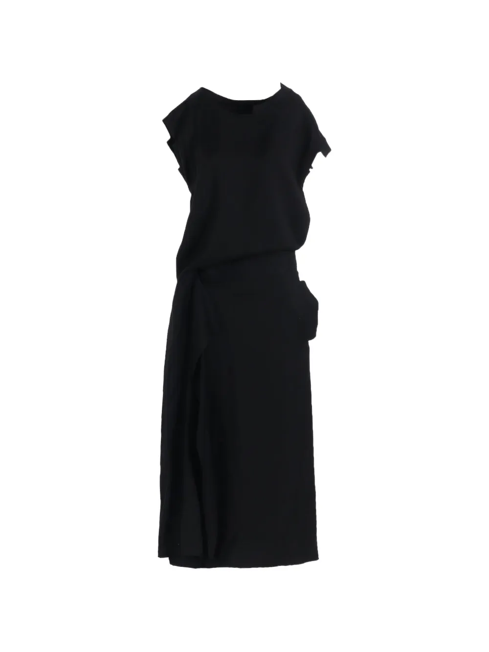 Yohji Yamamoto midi draped dress - Nero