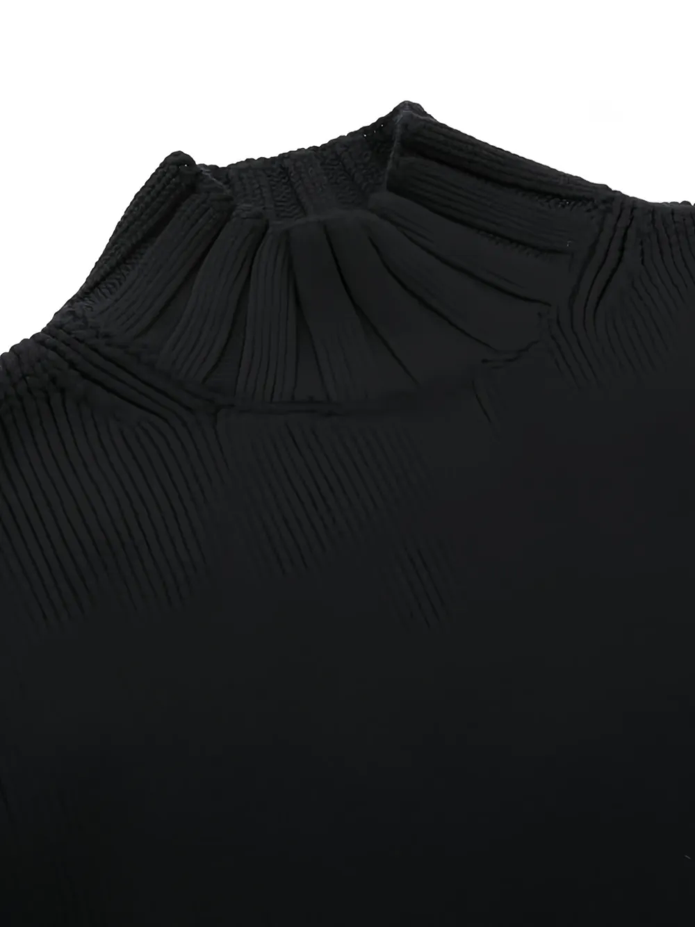  Slowear Ribbed Mock Neck Sweater - Black 