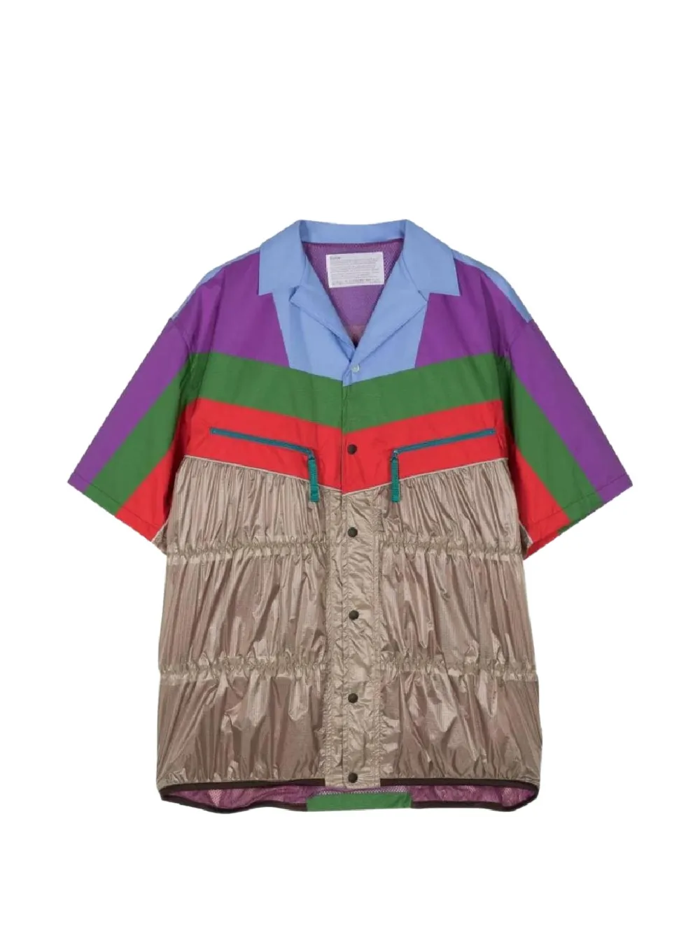 Kolor panelled zip shirt - Gold