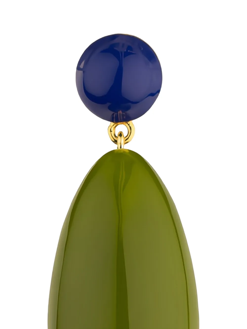  Eshvi Large Drop Earrings - Green 