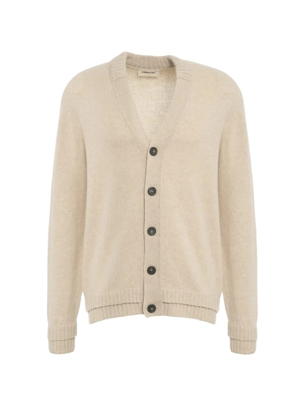 Atomo Factory V-neck Button Cardigan In Neutral
