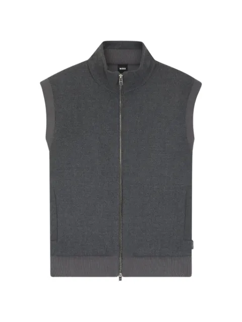 BOSS zip knitted gilet