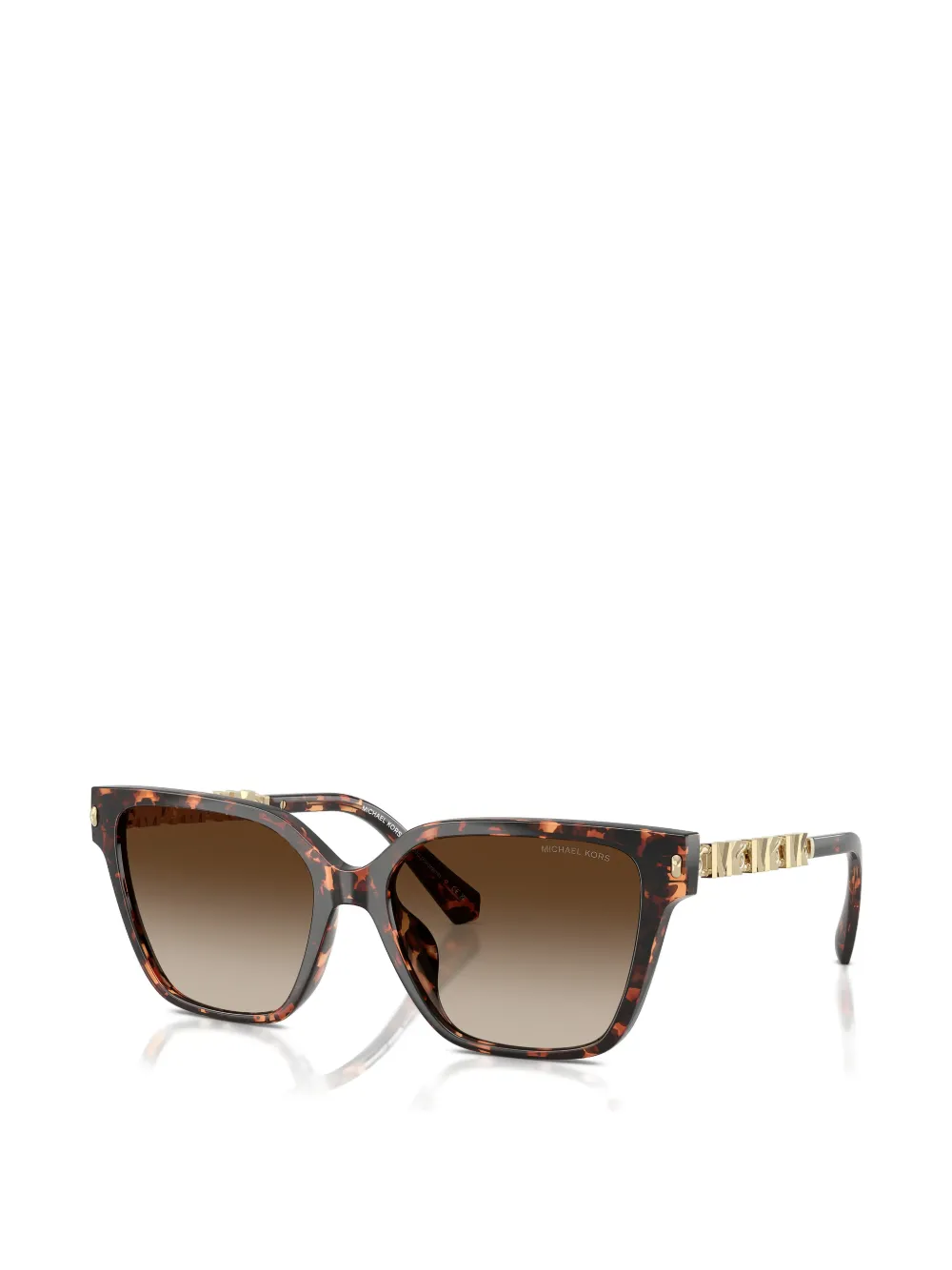 Michael Kors logo square-frame sunglasses - Marrone