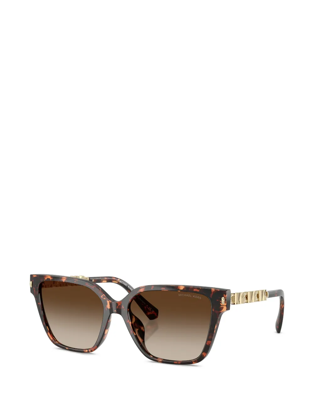 Michael Kors logo square-frame sunglasses - Marrone