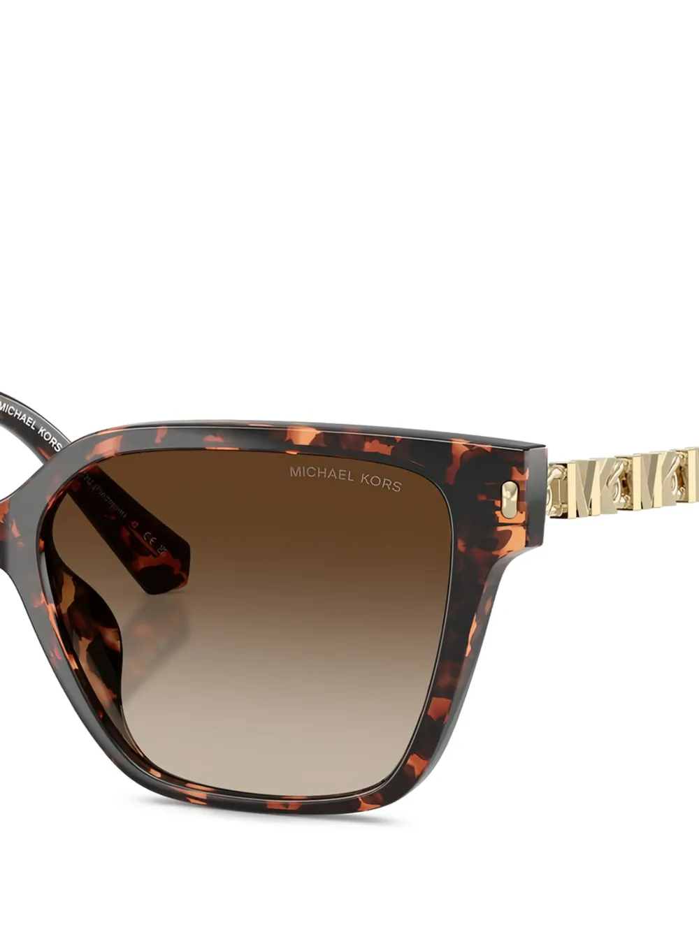  Michael Kors Logo Square-frame Sunglasses - Brown 