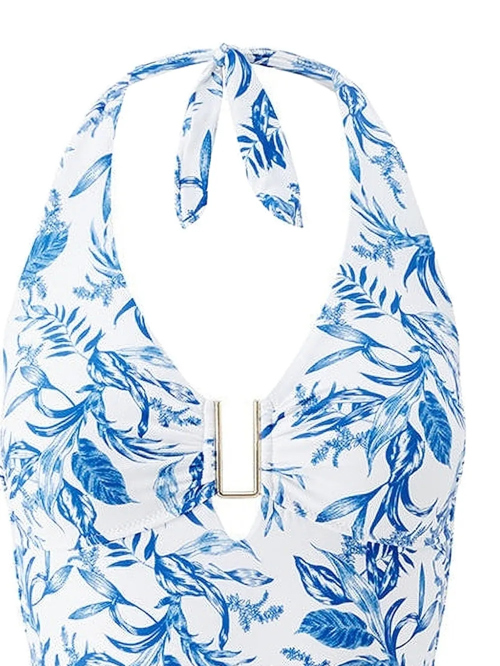  Melissa Odabash Halterneck Floral Swimsuit - White 