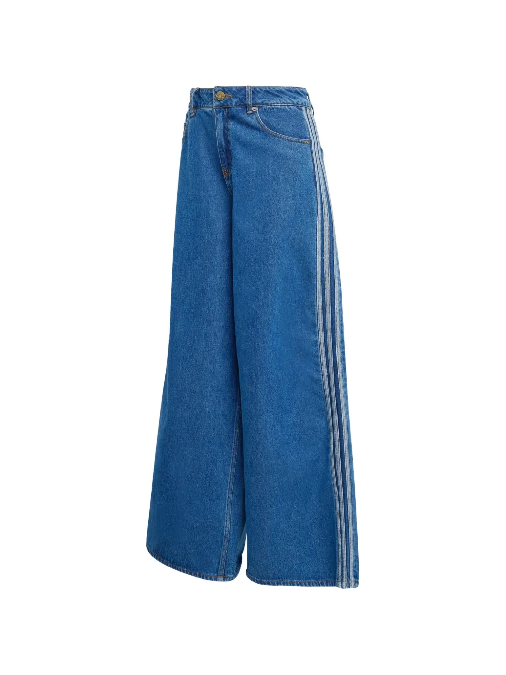 adidas stripe wide-leg jeans - Blu