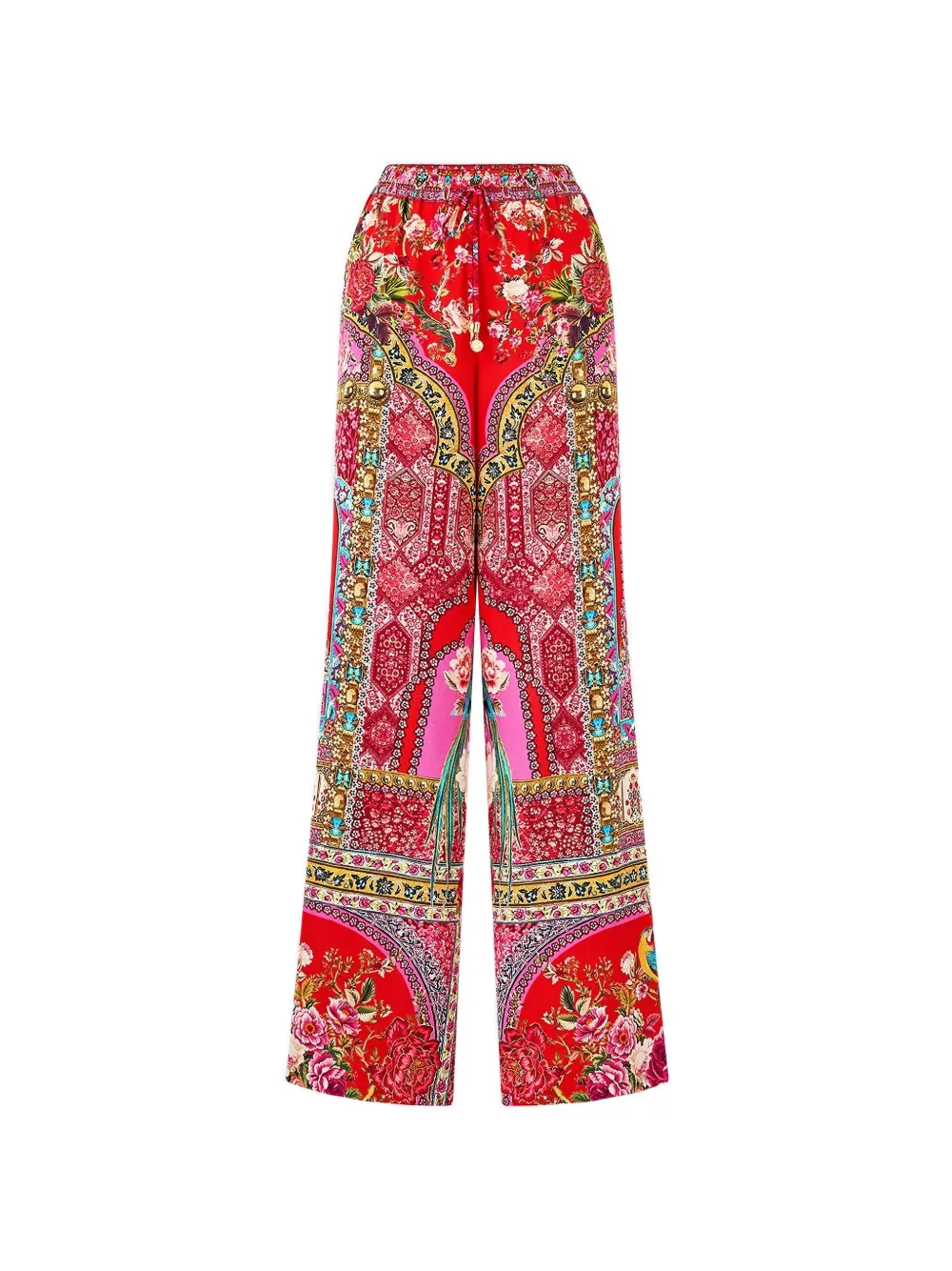 Camilla Heirloom empire floral-print lounge trousers - Rosso