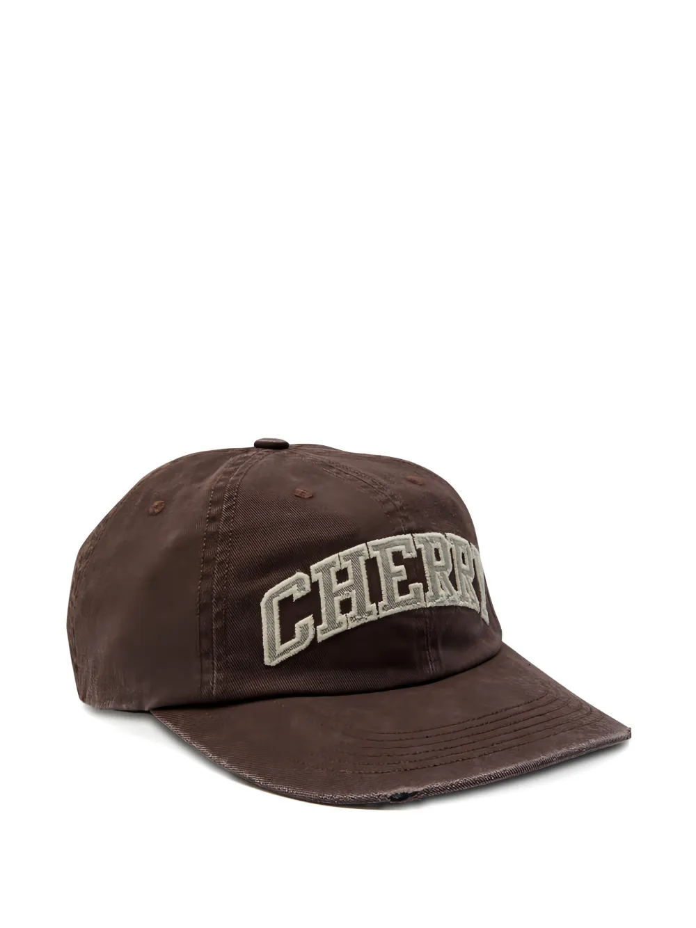 Cherry La Embroidered Baseball Cap In Burgundy