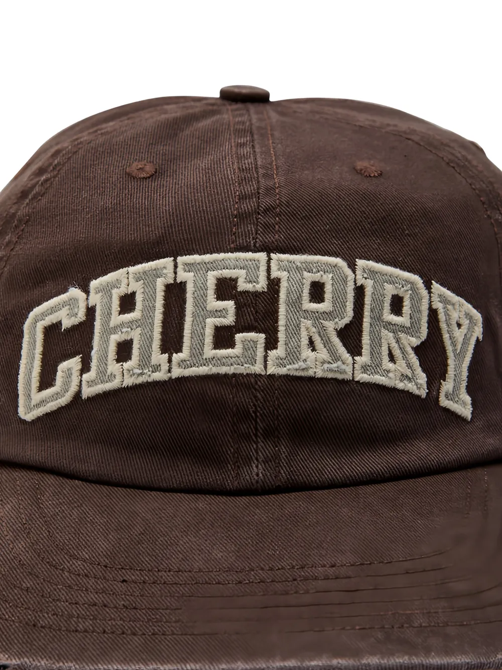  Cherry La Embroidered Baseball Cap - Brown 