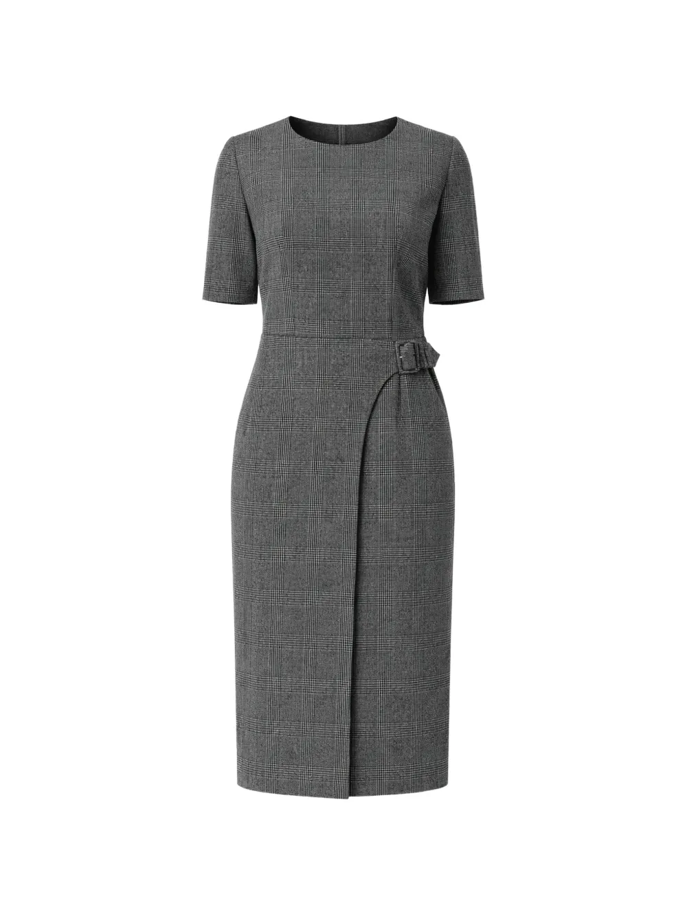 BOSS plaid-pattern midi dress - Grau