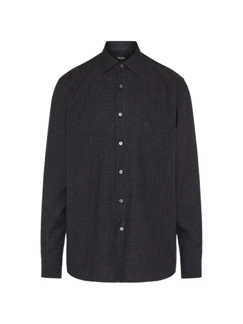 Zegna camisa con motivo de cuadros