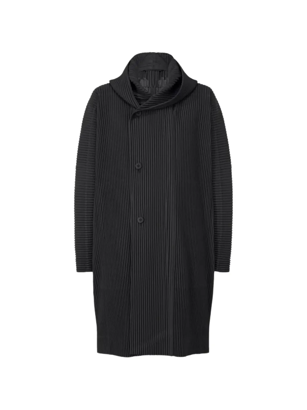 Issey Miyake pleated button coat - Black