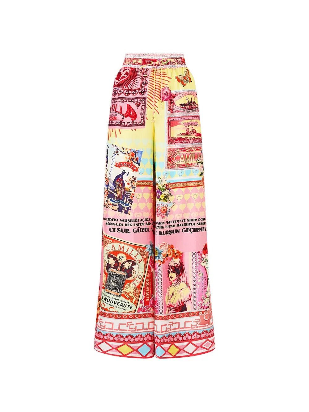 Camilla Collage Kingdom straight-leg palazzo pants - Giallo