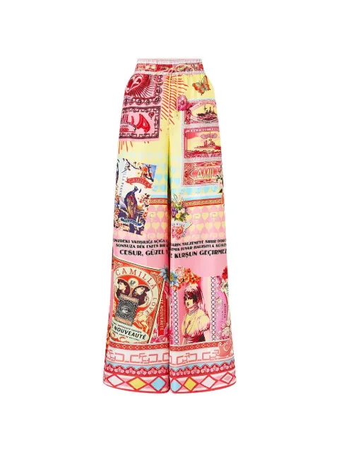Camilla Collage Kingdom straight-leg palazzo pants