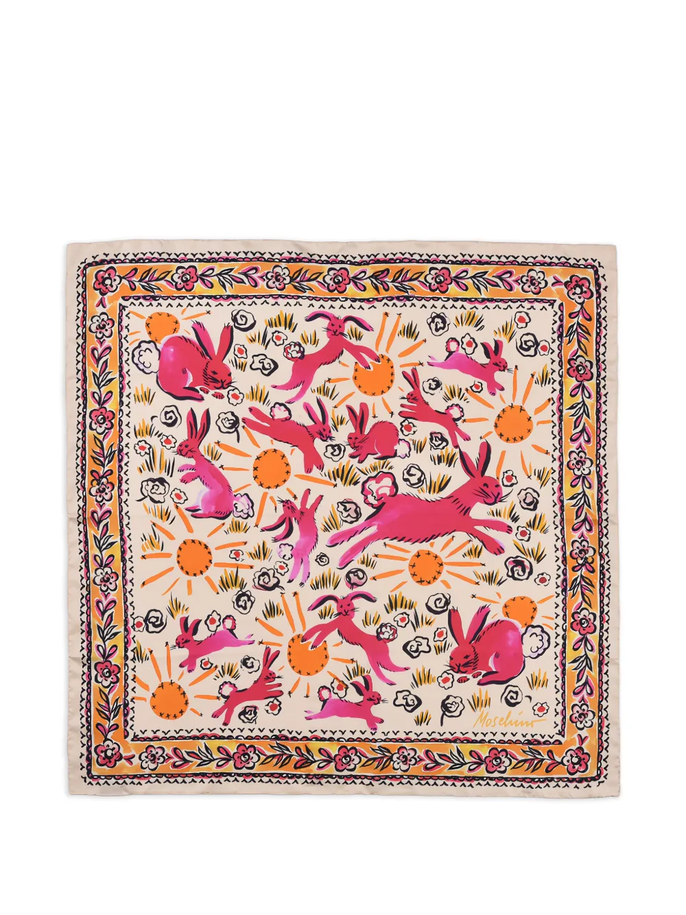 Moschino floral rabbit scarf - Toni neutri