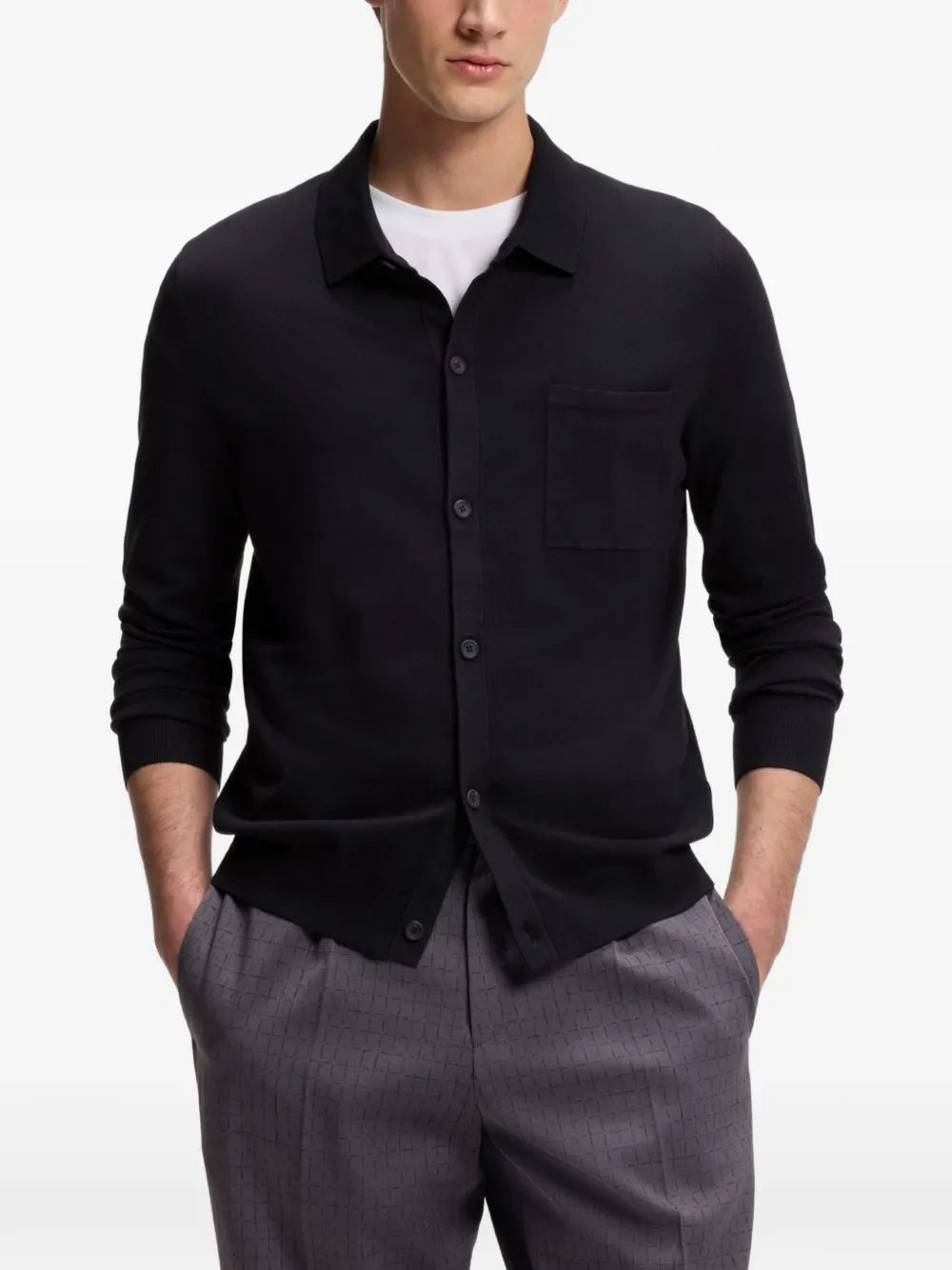 HUGO Vest met zak aan de voorkant Blauw